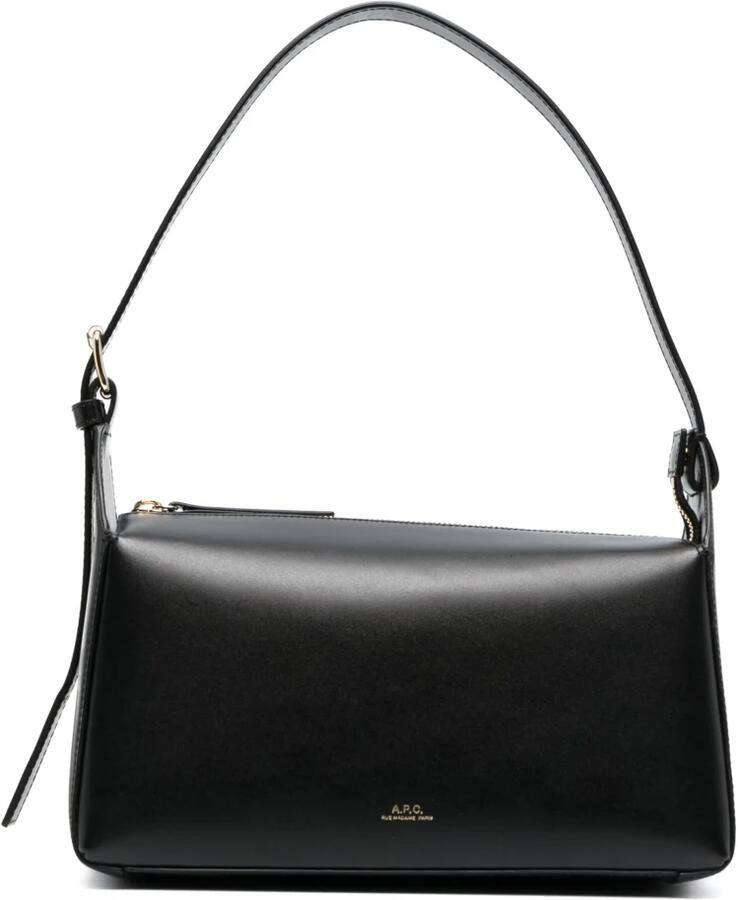 A.p.c. Zwarte leren Virginie Baguette schoudertas Black Dames - Foto 4