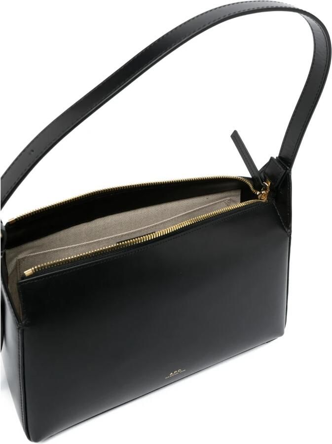 A.p.c. Zwarte leren Virginie Baguette schoudertas Black Dames - Foto 7