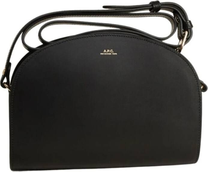 A.p.c. Zwarte kalfsleren Demi Lune crossbody tas Black Dames - Foto 6