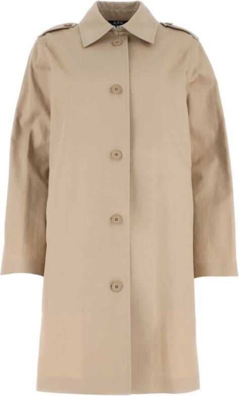 A.p.c. Beige Cotton Justine overjas Beige Dames