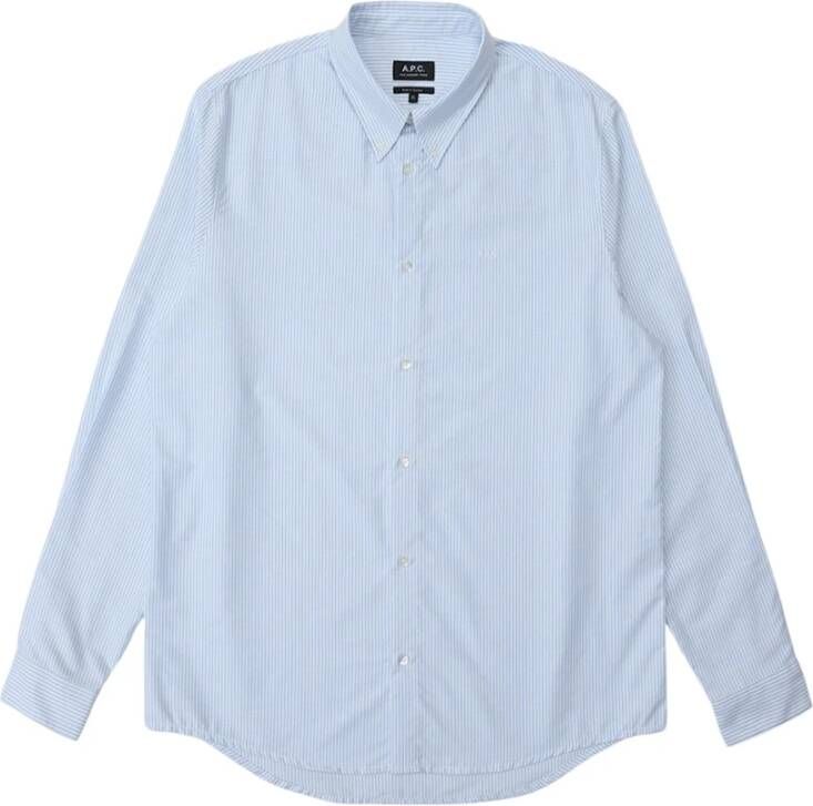 A.p.c. Blauwe Greg Overhemd Blauw Heren