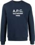 A.p.c. Blauwe Biologisch Katoenen Logo Print Sweatshirt Blue Heren - Thumbnail 1