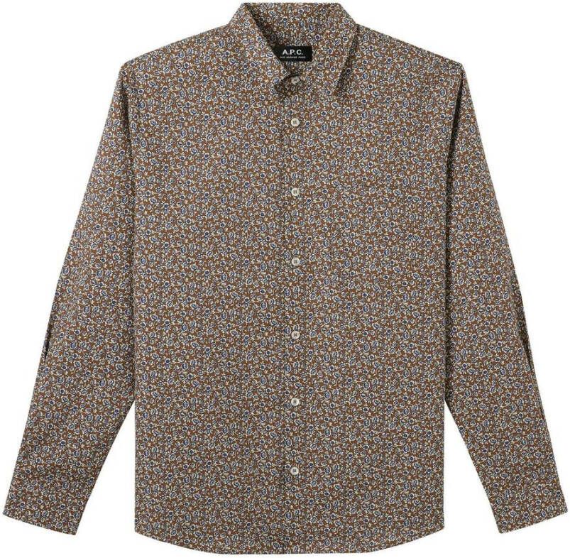 A.p.c. Stijlvolle Overhemden Collectie Brown Heren