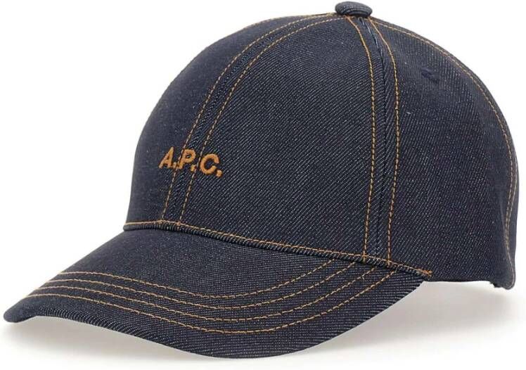 A.p.c. Denim Baseball Cap Blue