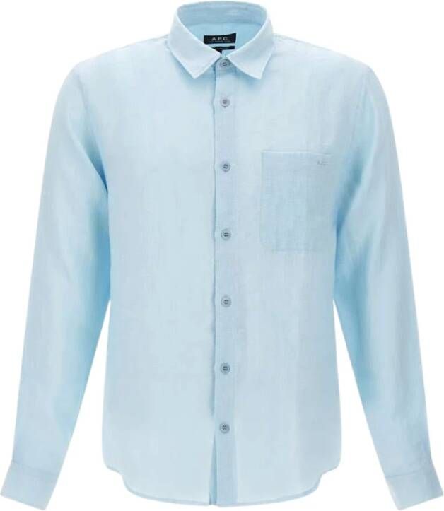 A.p.c. Lichtblauwe Overhemden voor Mannen Blue Heren