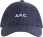 A.p.c. Charlie Denim Baseball Cap met Logo Borduursel Blue - Thumbnail 1
