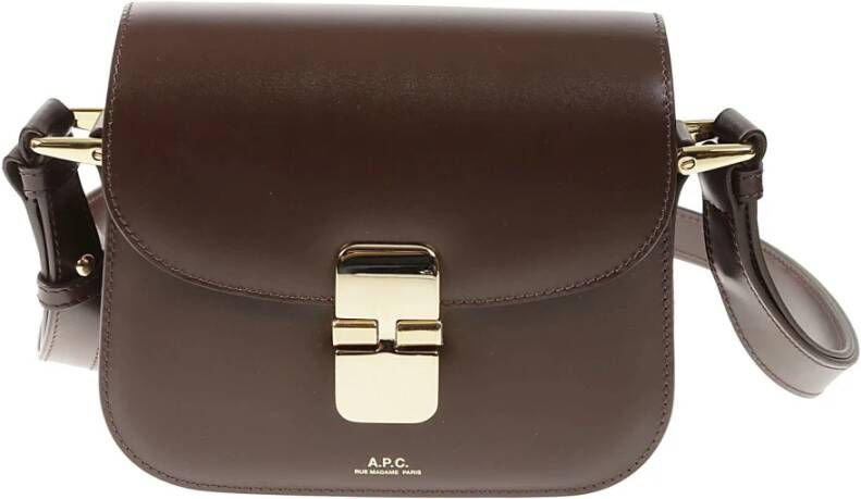 A.p.c. Grace Mini Leren Tas Brown Dames