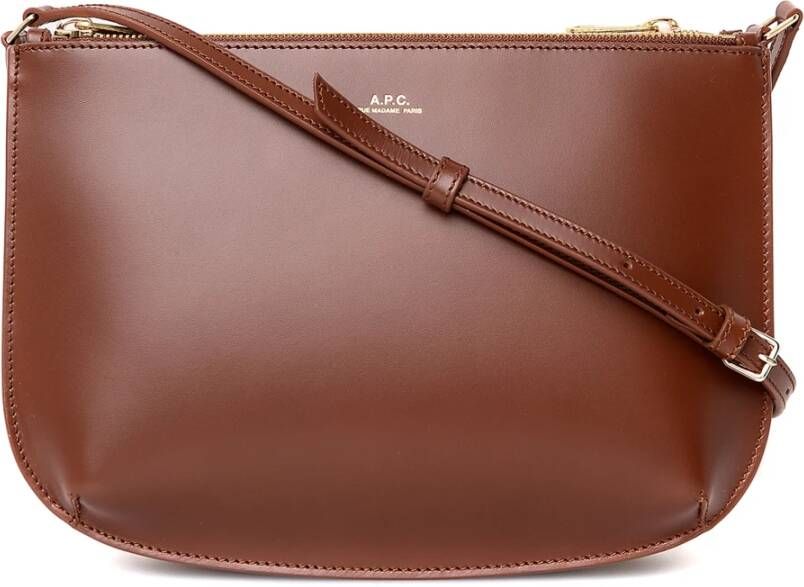 A.p.c. Sarah Schoudertas in Hazelnootkleurig Leer Brown Dames