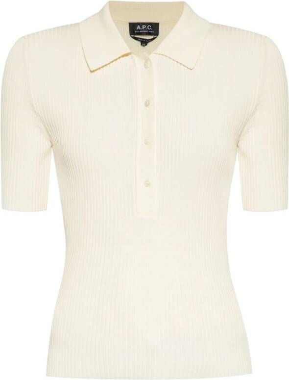 A.p.c. Danae Pima Cotton Polo Shirt White Dames