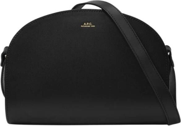 A.p.c. Zwarte kalfsleren Demi Lune crossbody tas Black Dames - Foto 10
