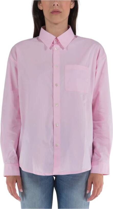 A.p.c. Dames Boyfriend Overhemd van Katoen Poplin Pink Dames