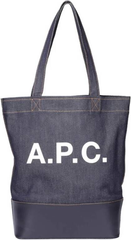 A.p.c. Blauwe Japanse Canvas Tote Tas Blue