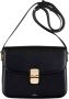 A.p.c. Gladleren trapeziumvormige schoudertas Black Dames - Thumbnail 7