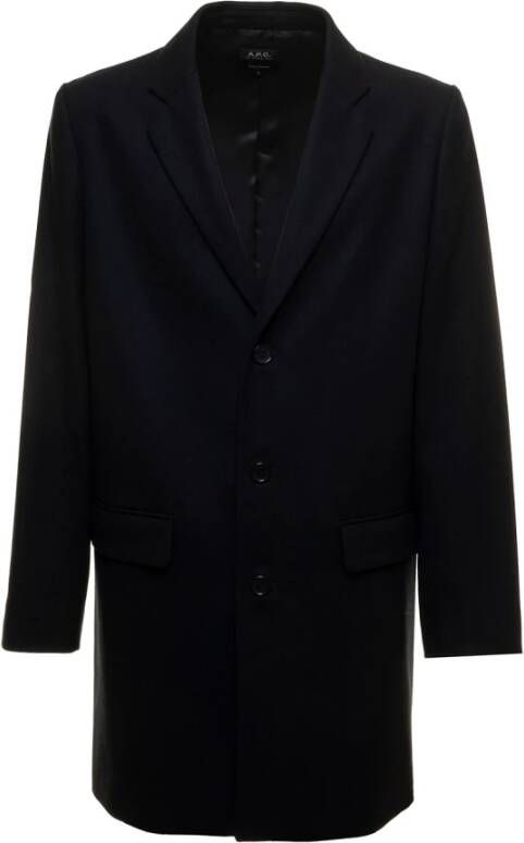 A.p.c. Jas met enkele rij knopen Blauw Heren