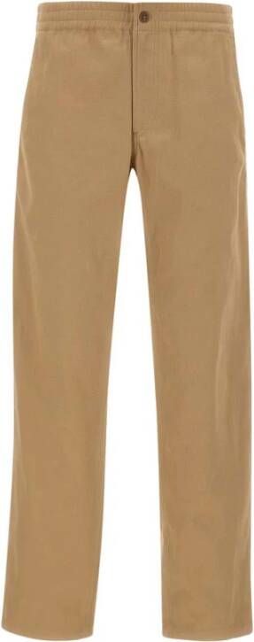 A.p.c. Leather Trousers Beige Heren