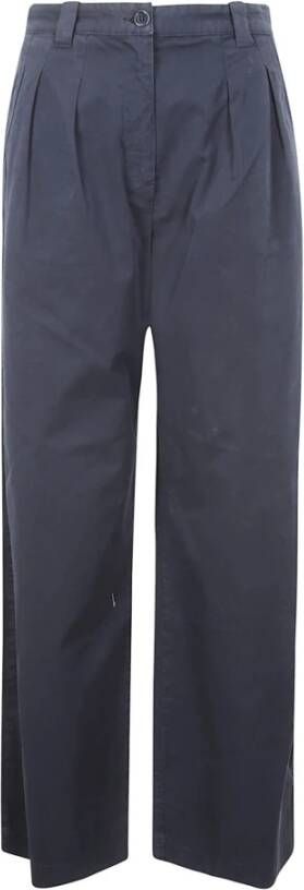 A.p.c. Leather Trousers Blauw Heren