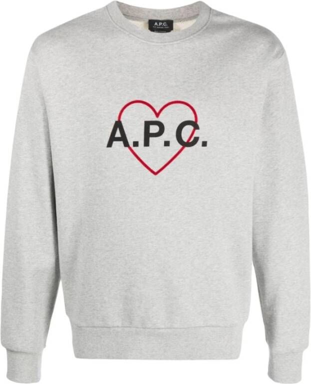 A.p.c. Leon Heart Logo Sweatshirt Grijs Dames