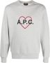 A.p.c. Leon Heart Logo Sweatshirt Grijs Dames - Thumbnail 1
