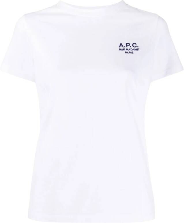 A.p.c. Witte katoenen T-shirts en Polos voor vrouwen White Dames