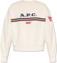 A.p.c. Ecru Sweatshirt met Logo en Gekleurde Strepen Beige Dames - Thumbnail 1