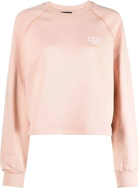 A.p.c. Milton Logo Geborduurde Sweatshirt Roze Dames