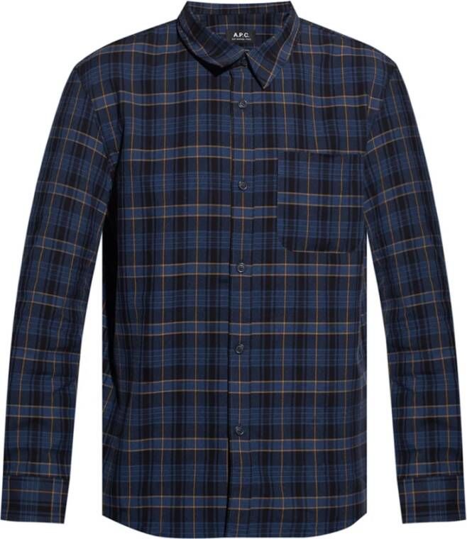 A.p.c. Normaal shirt Blauw Heren