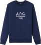 A.p.c. Blauwe Biologisch Katoenen Logo Print Sweatshirt Blue Heren - Thumbnail 1