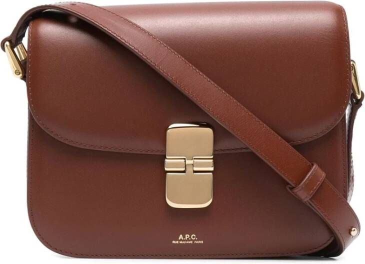 A.p.c. Grace Small Bruine Tassen met Gouden Hardware Brown Dames - Foto 2