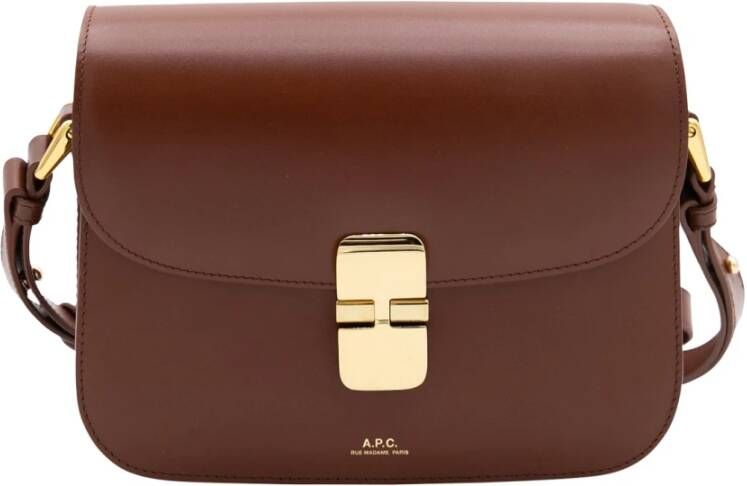 A.p.c. Grace Small Bruine Tassen met Gouden Hardware Brown Dames - Foto 4