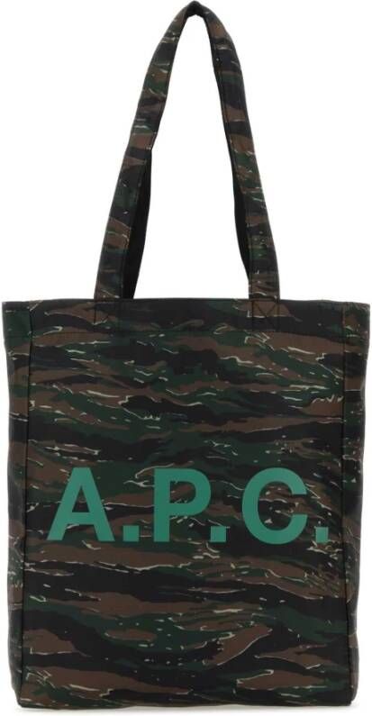 A.p.c. Bedrukte stoffen omkeerbare Lou winkeltas Green Dames