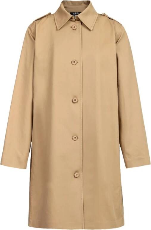 A.p.c. Beige Cotton Justine overjas Beige Dames