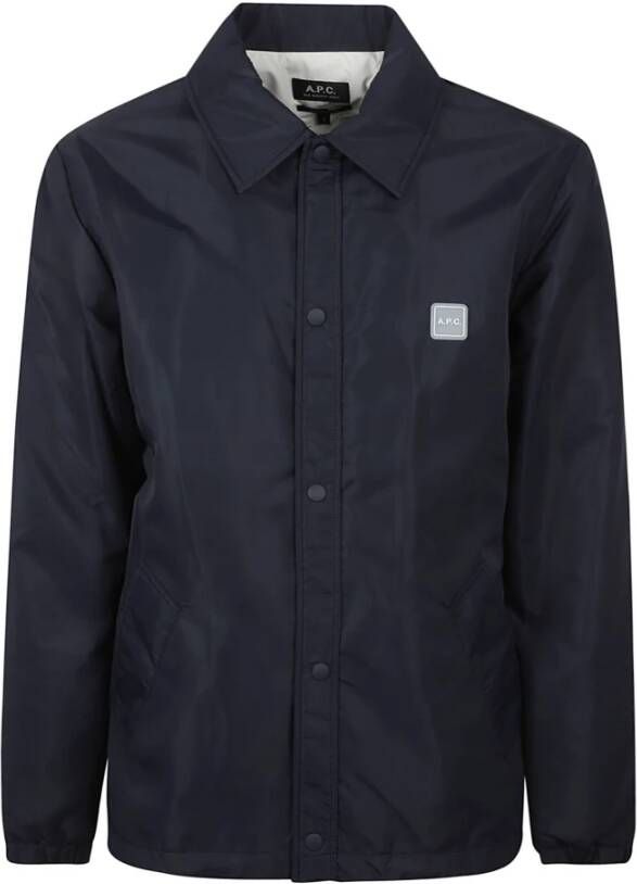 A.p.c. Single-Breasted Coats Blauw Heren