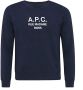 A.p.c. Navy Blue Crewneck Sweatshirt met Logo Blue Dames - Thumbnail 5