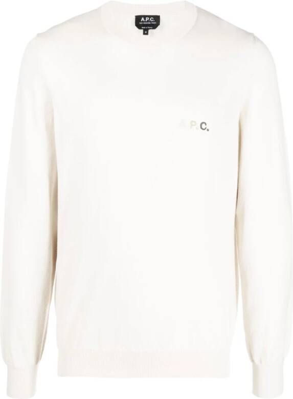A.p.c. Sweaters White Wit Heren