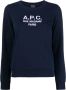 A.p.c. Sweatshirt met geborduurd logo van biologisch katoen Blue Dames - Thumbnail 5