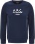 A.p.c. Navy Blue Crewneck Sweatshirt met Logo Blue Dames - Thumbnail 3
