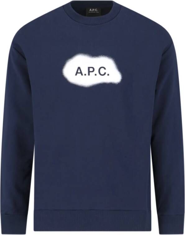 A.p.c. Blauwe Katoenen Sweatshirt voor Mannen Blue Heren