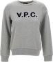 A.p.c. Logo Sweatshirt in Loopback Katoenen Jersey Gray Dames - Thumbnail 1