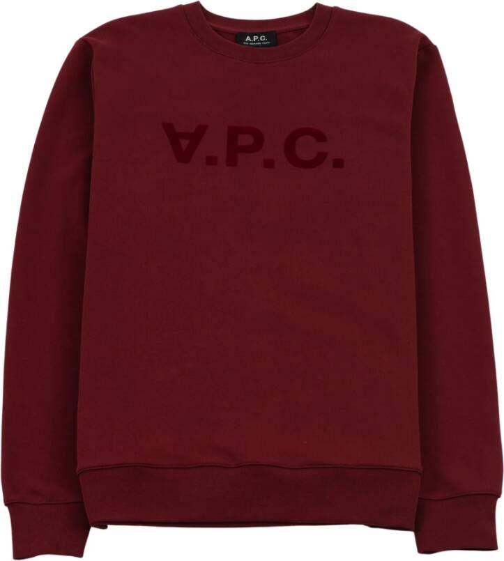 A.p.c. Sweatshirt met fluwelen logo Rood Heren