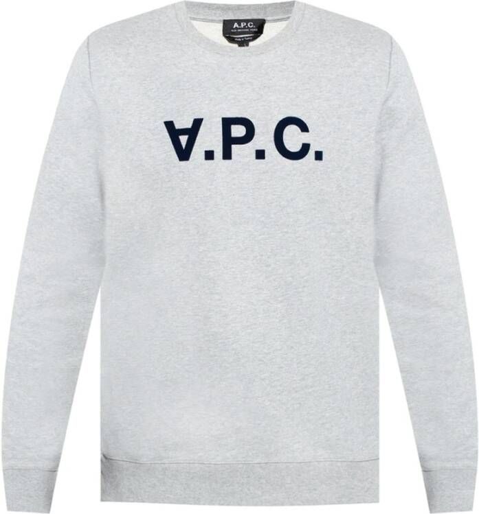 A.p.c. Sweatshirt met logo Grijs Heren