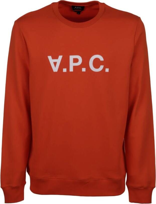 A.p.c. Rode Katoenen Sweatshirt met Logo Detail Red Heren