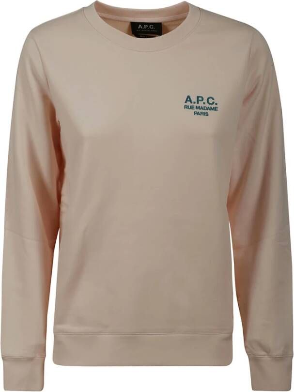 A.p.c. Lichtroze Katoenen Sweatshirt met Logo Pink Dames