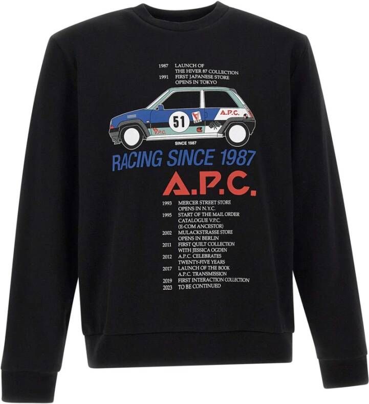A.p.c. Zwarte katoenen sweatshirt voor heren Black Heren