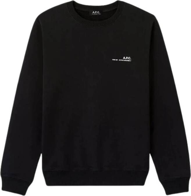 A.p.c. Zwarte katoenen heren sweatshirt met wit logo Black Heren