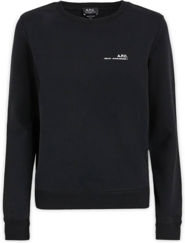 A.p.c. Katoenen Logo Print Sweatshirt Black Dames