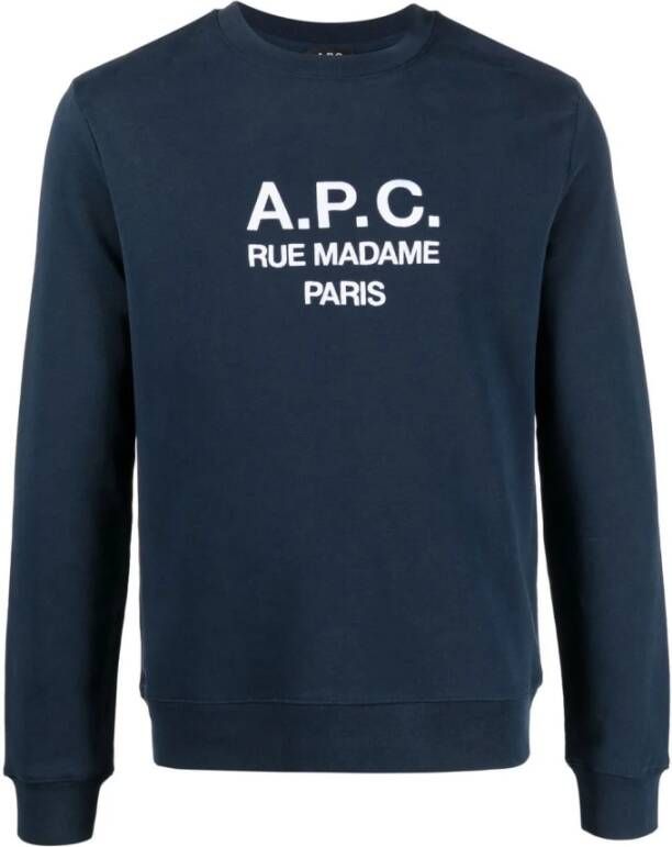 A.p.c. Klassieke Marine Fleece Sweatshirt Blue Heren