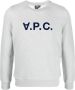 A.p.c. Logo Sweatshirt in Loopback Katoenen Jersey Gray Dames - Thumbnail 1