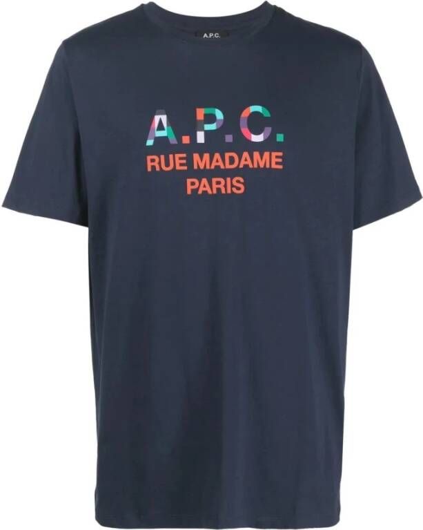 A.p.c. T-shirt Blauw Heren