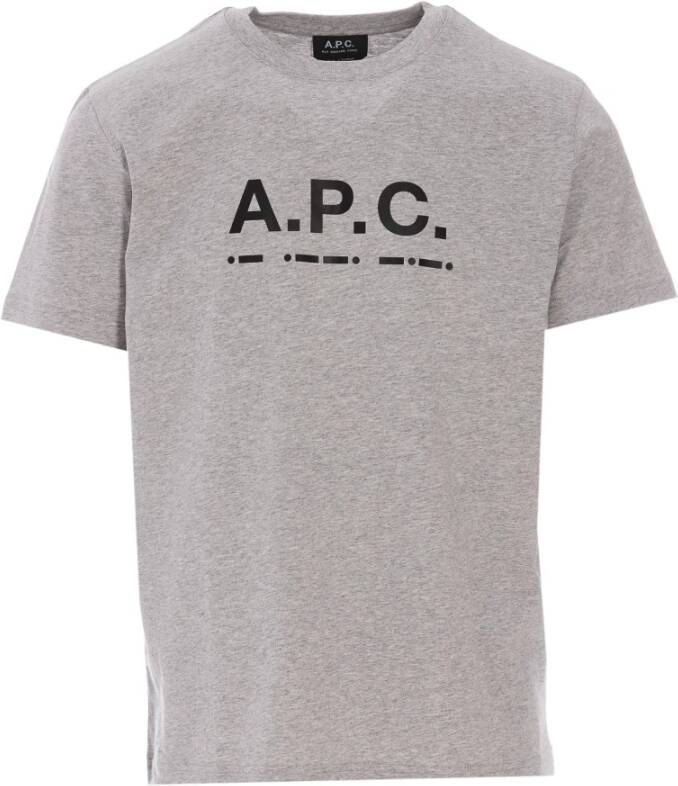 A.p.c. Sven Katoenen Grijs Logo T-Shirt Gray Heren