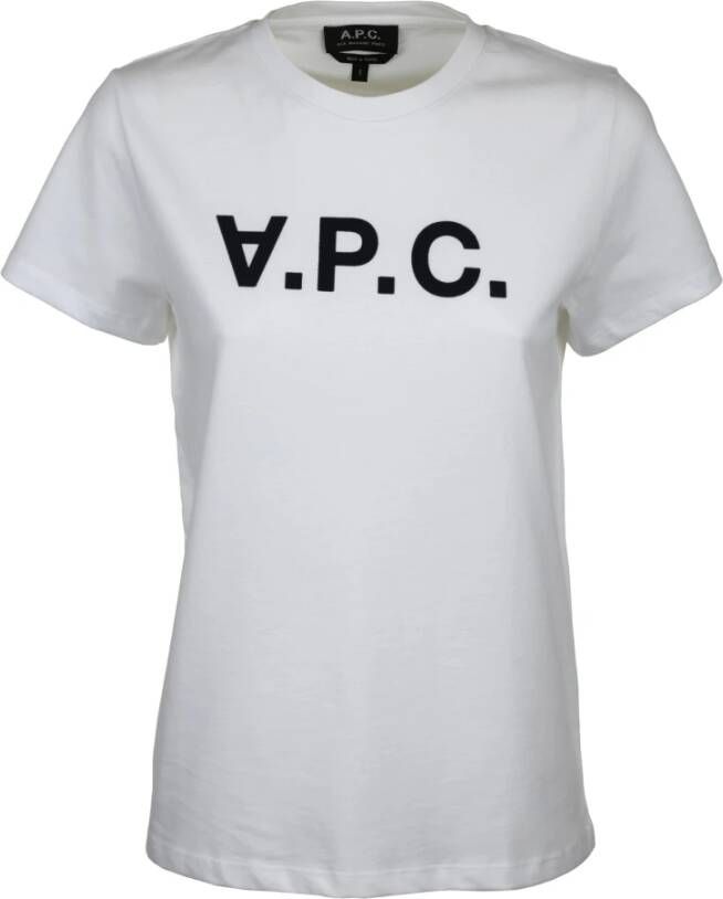 A.p.c. Witte Katoenen T-shirt voor Vrouwen White Dames